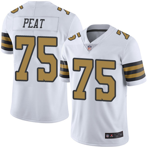 Men New Orleans Saints Limited White Andrus Peat Jersey NFL Football #75 Rush Vapor Untouchable Jersey->new orleans saints->NFL Jersey